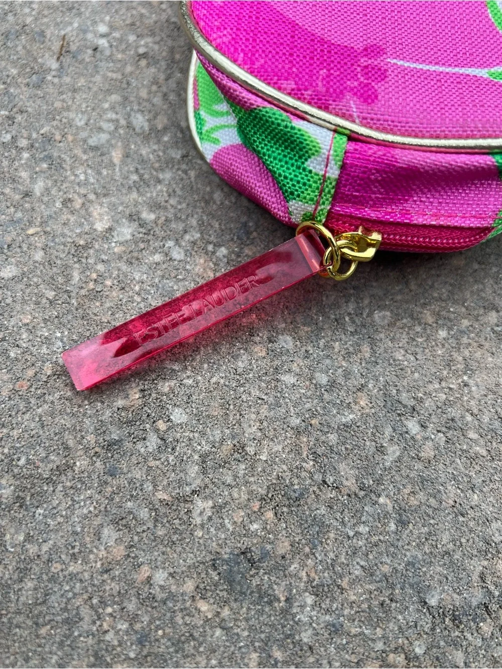 Lily Pulitzer For Estee Lauder Cosmetic Bag Pink Green Floral